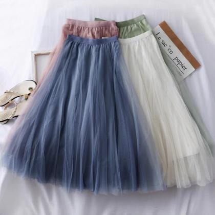 High Waist A Line Skirt, Temperament,, Fairy Skirt