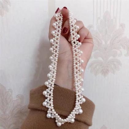 Personality, Hand Woven, Multi-layer Pearl..