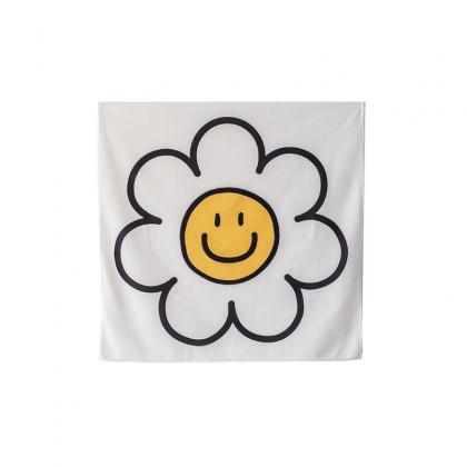 Ins Hanging Cloth Flower Smile Tapestry Wall