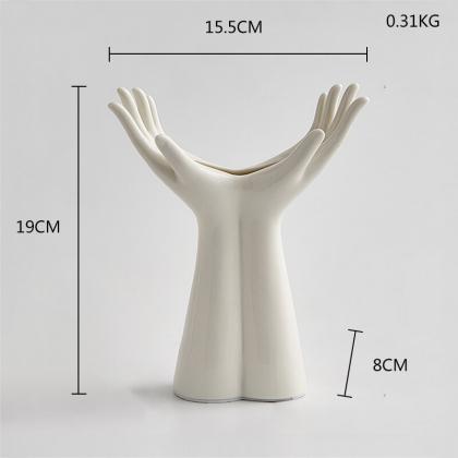 Modern Art Vases White Ceramic Hand..
