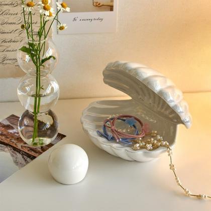 Ins Shell Ceramic White Storage Box Bathroom Make..