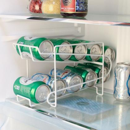 White Cans Storage Holders Racks Beverage Soda..