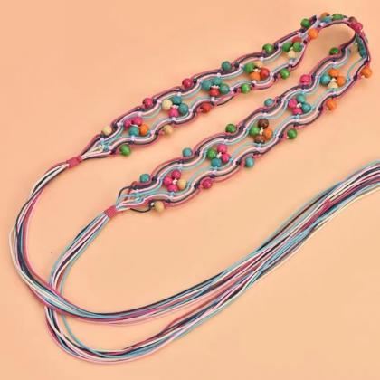 Bohemian, Ethnic Style, Color Woven Belt, Handmade..
