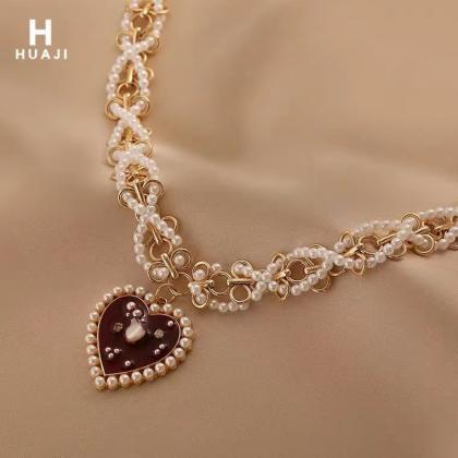 Love Necklace, Sense Of Temperament, Heart-shaped..