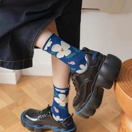 3 Pairs, , Beautiful Flower Socks ~ Fairy Socks