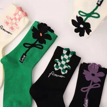 5 Pairs, Beautiful Flower Socks ~ Fairy Socks