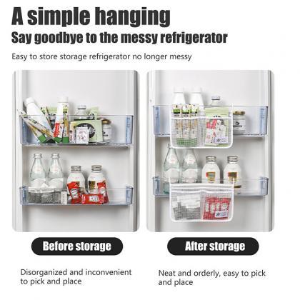 Refrigerator Storage Mesh Bag Portable Seasoning..