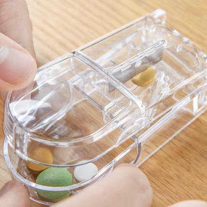 Medicine Pill Cutter Box Portable D..