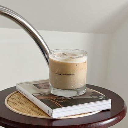 410ml Latte Coffee Cup Ribbed Glass Cocktail..