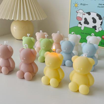Handmade Bear Candle Cute Soy Wax A..