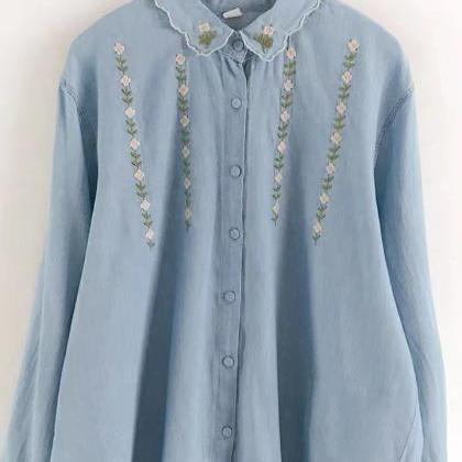 New top small shirt, washed denim b..