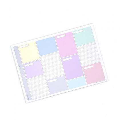 Ins Colored Lattice Cute Memo Pad Simple Style..