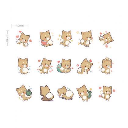45pcs/pack Lovely Shiba Inu Memo Stickers