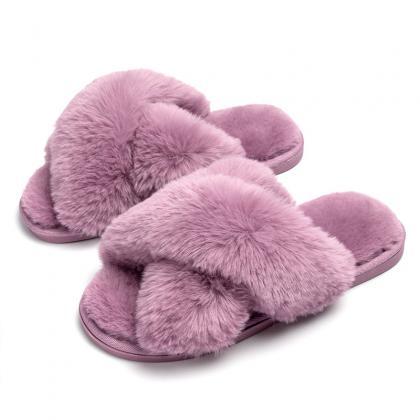 Winter Women Home Indoor Casual Fuzzy Slippers