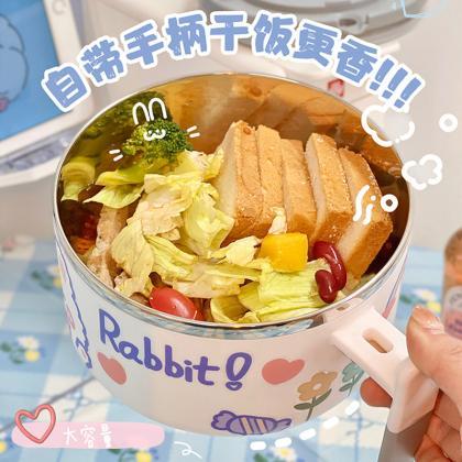 Stainless Steel Ramen Bowl With Lid Cute Large..