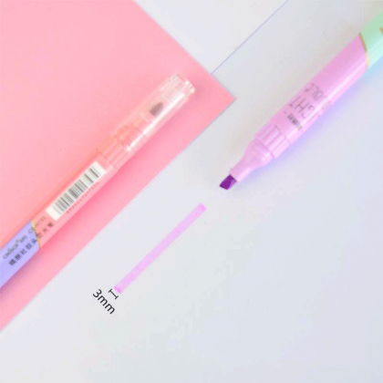 6 Pcs Double Tip Highlighter Pens Kawaii Candy..