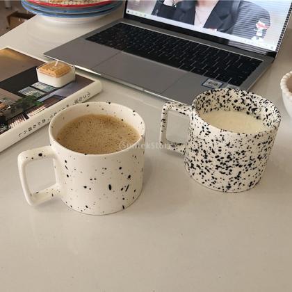 Ceramic Coffee Mug Tea Cup Dotted Drinkware Couple..