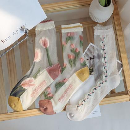 Fashion Socks For Women Summer Breathable Trendy..