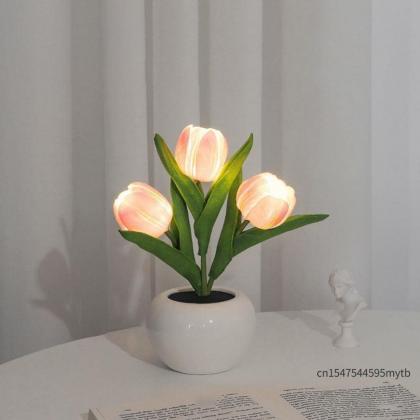 Tulip Led Flower Table Lamp Simulation Night Light..