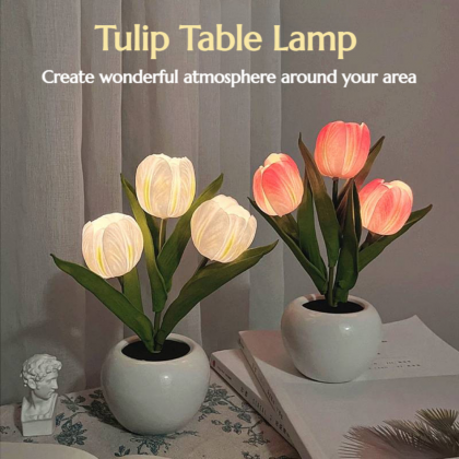 Tulip Led Flower Table Lamp Simulation Night Light..