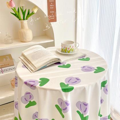 Ins Fresh Tablecloth Cute Tulip Bedroom Desk Cloth..