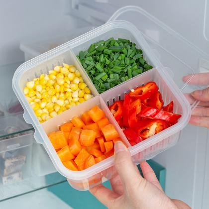 Refrigerator Storage Box 4/6 Grid Food Vegetable..