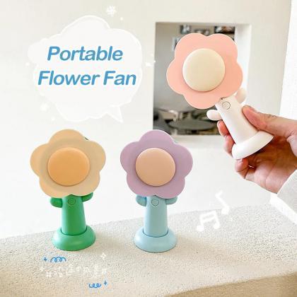 Usb Flower Shape Fan Mini Portable Handle Fan..