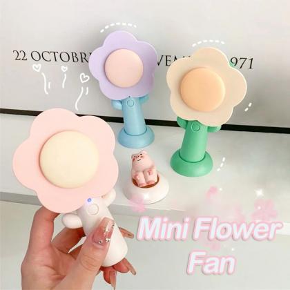 Usb Flower Shape Fan Mini Portable Handle Fan..