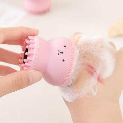 Cute Small Octopus Silicone Wash Brush Cleanser..
