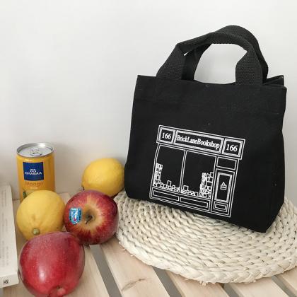 Lunch Bag Canvas Lunch Box Picnic Tote Cotton..