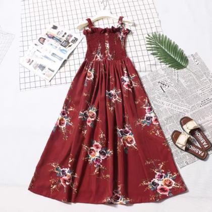 Spaghetti Strap Dress,cute Floral Dress