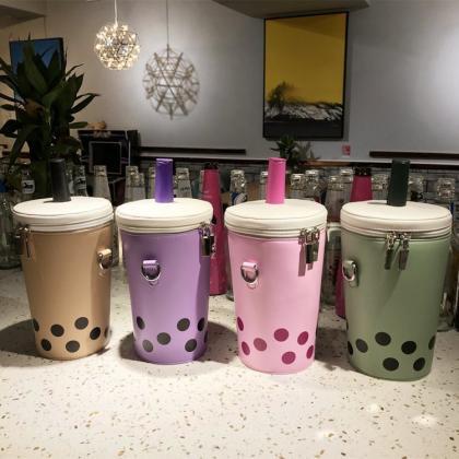 Fashion Milk Tea Cup Shaped Bags Small Bucket Bag..