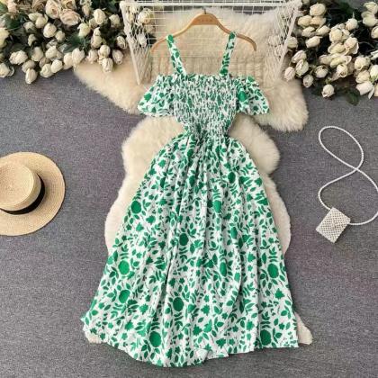 Gentle Dress ,spaghetti Strap Dress,cute Floral..