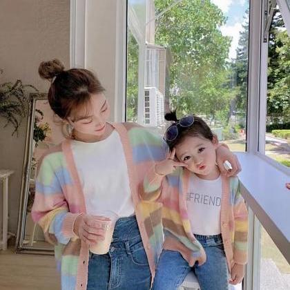 Sweet Sweater, Parent-child Sweater, Rainbow Cute..