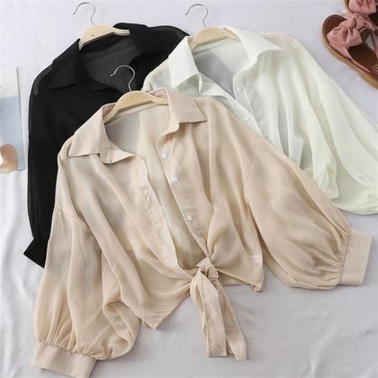 Summer Half Sleeve Buttoned Up Shirt Loose Casual..