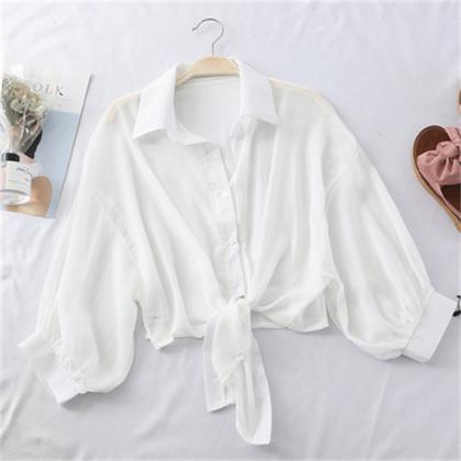 Summer Half Sleeve Buttoned Up Shirt Loose Casual..