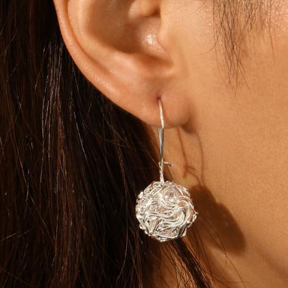 Trend Hollow Ball Pendant Earrings For Women