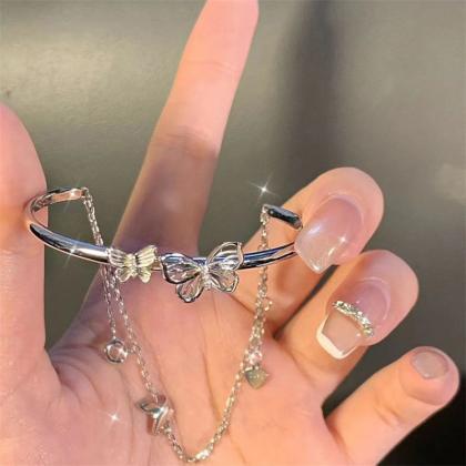 Exquisite Butterfly Chain Bracelet Shiny Zirconia..