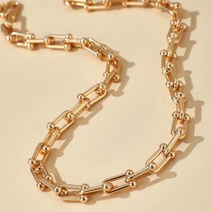 Gold Color Chain Choker Necklace For Women