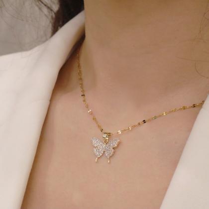 Butterfly Necklace Fashion Couple Gift Party..