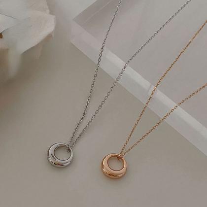 Circle Pendant Necklace Women
