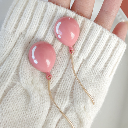 Girl Pink Cute Balloon Earrings Funny Long..