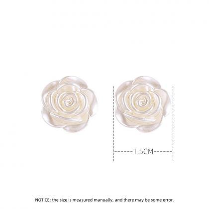 Luxury White Camellia Flower Dangle Earrings For..