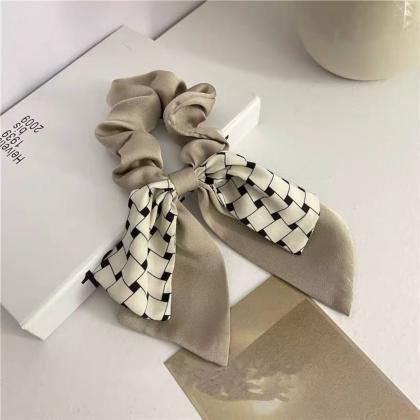 Letter Hair Tie Bow Tie Double Layer Strap Large..