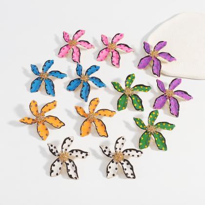 Colorful Flower Stud Earrings For Women Wed Bridal..