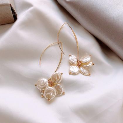 Temperament Shell Pearl Earrings For Women Vintage..