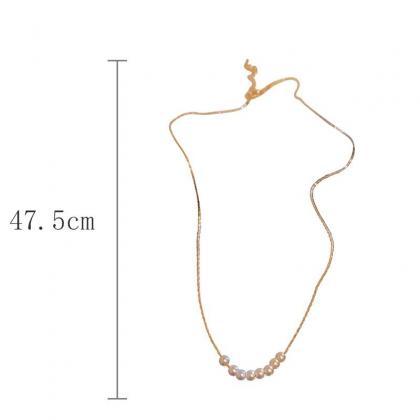 Simulated Pearl Necklace For Women Simple Charm..