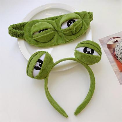 Frog Eye Mask Headband Sleep Shading Eye..