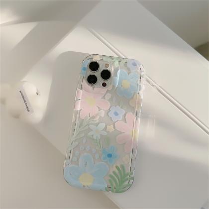 Cute,full Screen Flowers Floral Transparent Phone..