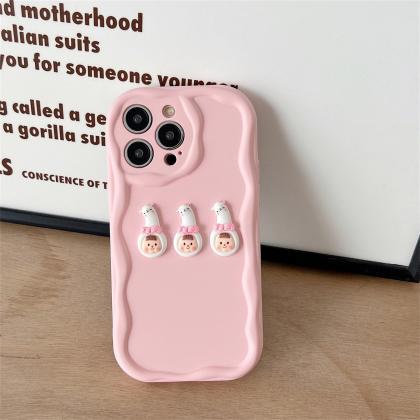 Cartoon Cute 3d Alpaca Girl Pink Phone Case For..